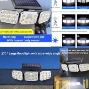 Solar powered 3 side adjustable LED