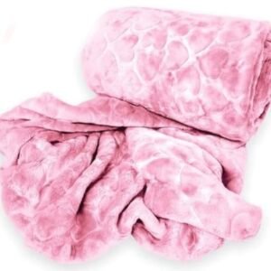 Heart-Pattern Plush Fleece Throw Blanket
